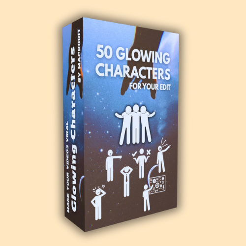 50 Glowing Characters PNG Pack